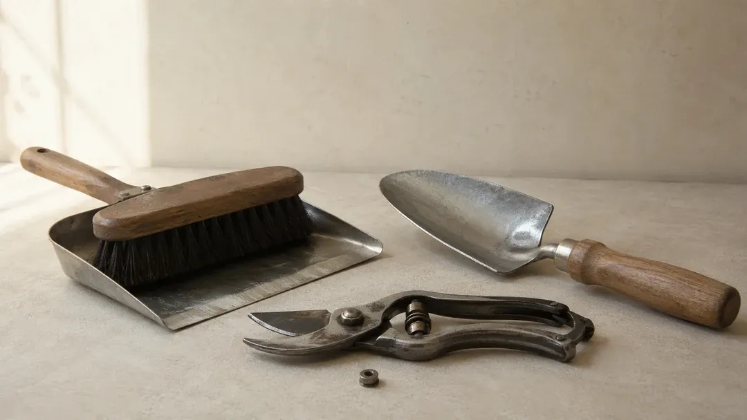 Long-lasting household tools made from wood and metal