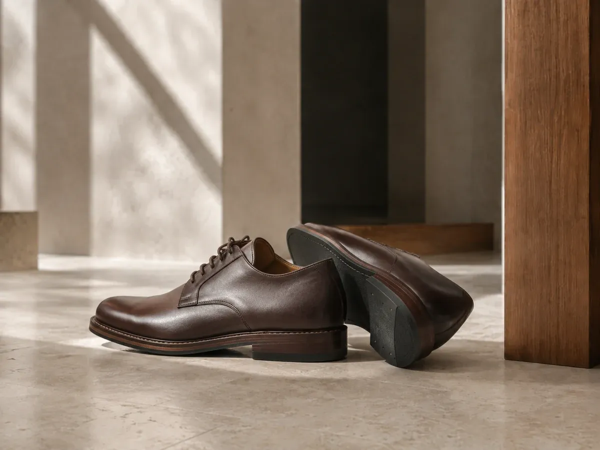 Well-made leather shoes with professionally renewed soles